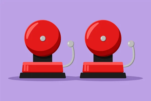 Dessin Dessin Animé Style Plat Rouge Dispositif Signal Système Alarme — Image vectorielle