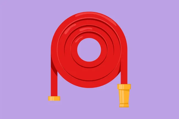 Graphisme Dessin Plat Rouge Tuyau Incendie Logo Icône Étiquette Dans — Image vectorielle