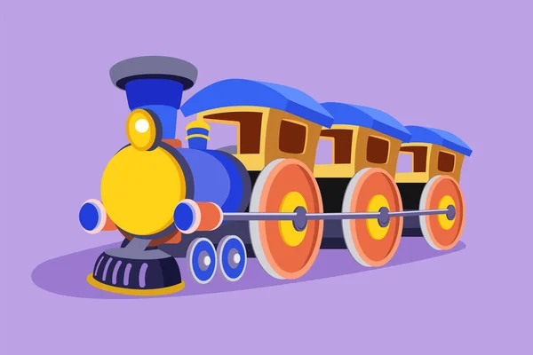 Charakter Płaski Rysunek Słodkie Logo Pociągu Zabawka Etykieta Cute Pociąg — Wektor stockowy