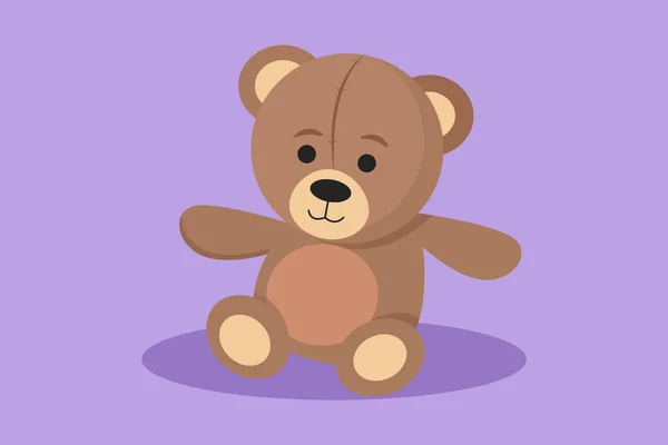 Grafik Flaches Design Zeichnung Schöner Teddybär Spielzeug Logo Symbol Schöne — Stockvektor