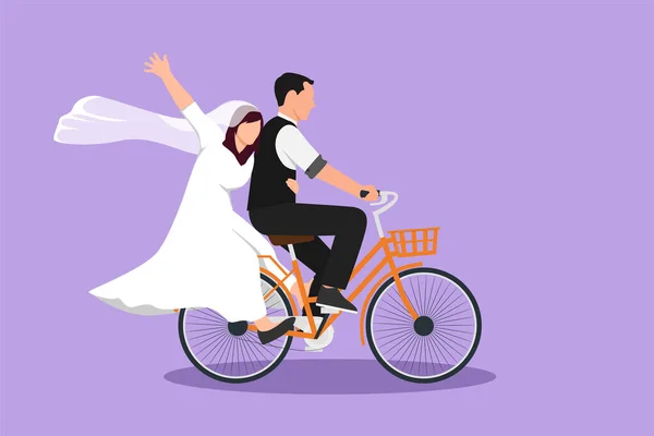 Cartoon Flachen Stil Zeichnung Glücklich Verheiratete Paare Spaß Auf Date — Stockvektor