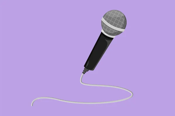 Dessin Animé Style Plat Microphone Pour Karaoké Isolé Sur Fond — Image vectorielle