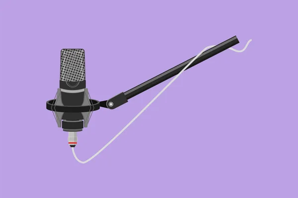 Dessin Graphique Plat Microphone Moderne Avec Logo Icône Symbole Micro — Image vectorielle