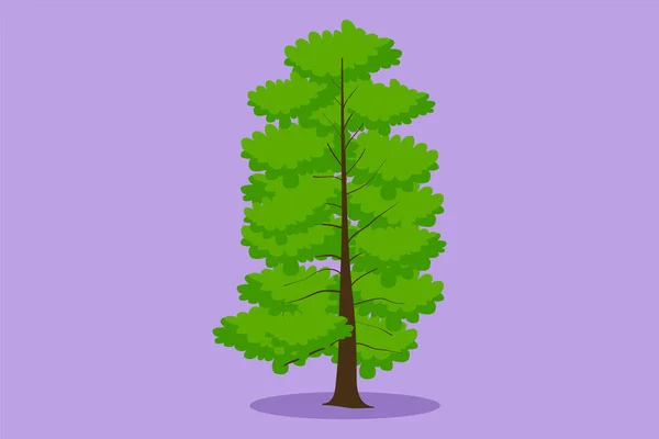 Desenhos Animados Estilo Plano Desenho Árvore Verde Fértil Isolado Fundo — Vetor de Stock