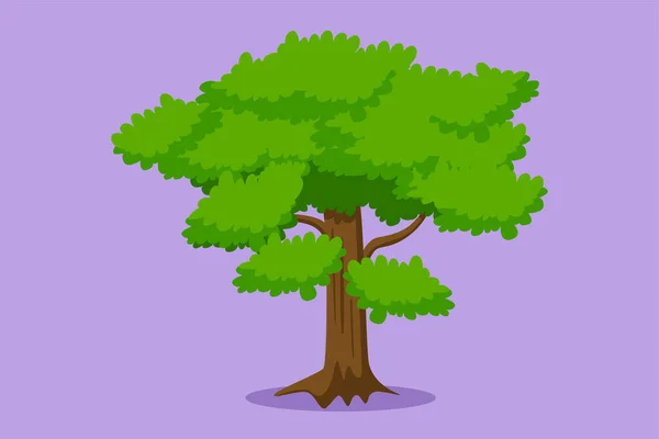 Мультфильм Плоский Стиль Рисования Зеленое Дерево Плодородное Изолировано Синем Фоне — стоковый вектор