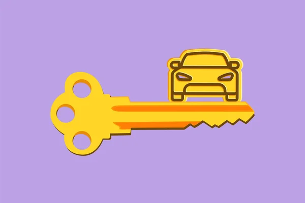 Graphic Flat Design Drawing Stylized Car Keys Logo Icon Template — Stock Vector