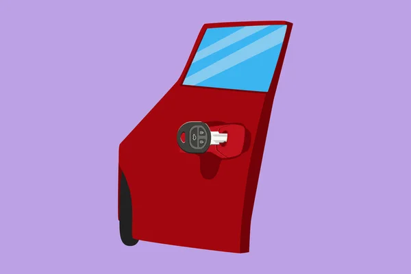Cartoon Επίπεδη Στυλ Σχεδίασης Κλειδιά Του Αυτοκινήτου Ήταν Συνδεδεμένο Στην — Διανυσματικό Αρχείο