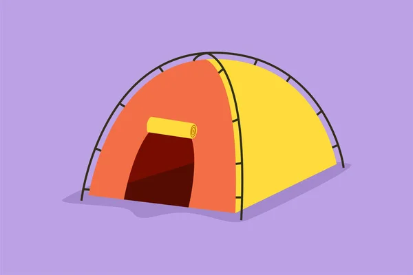 Grafisk Platt Design Ritning Stiliserade Tält Camping Utomhus Resor Naturturism — Stock vektor