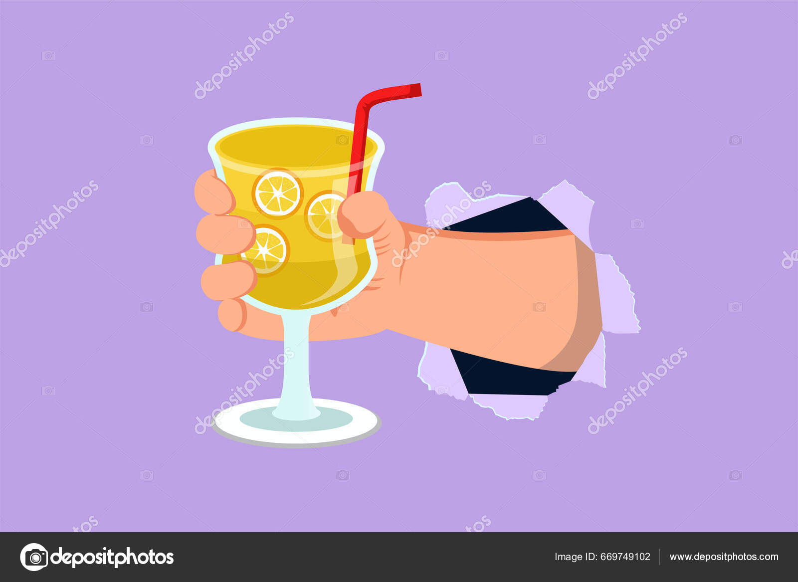 Κινούμενο Επίπεδη Στυλ Σχέδιο Χέρι Κρατώντας Γυαλί Χυμό Λεμονάδα Φρούτων  Διανυσματικό Αρχείο από ©onetime1234669749102