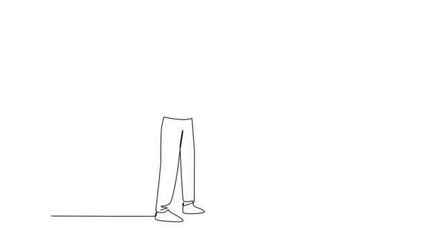 Auto Dibujo Animación Una Sola Línea Dibujar Hombres Negocios Apretón — Vídeo de stock