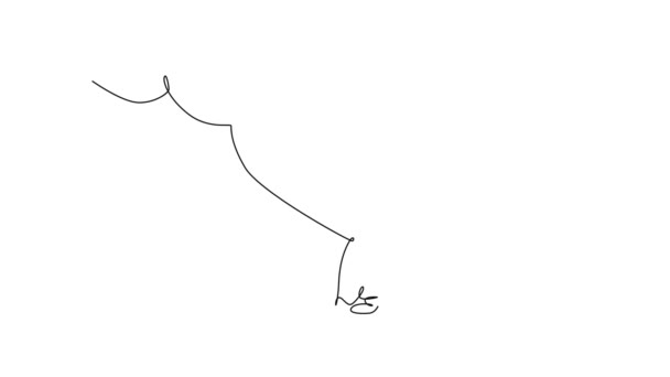 Само Рисование Анимации Одиночной Линии Рисунка Отца Показывающего Руку Палец — стоковое видео
