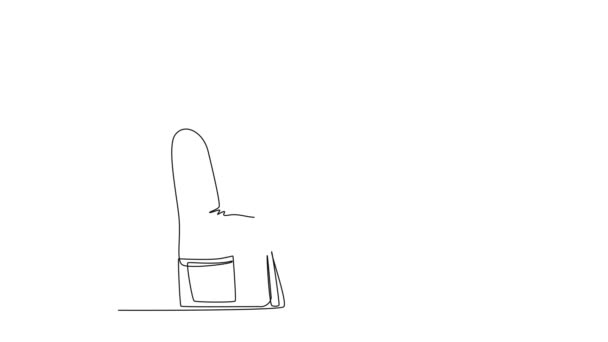Саморисование Анимации Одной Линии Рисует Молодого Врача Пожимающего Руку Пациенту — стоковое видео