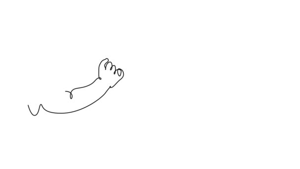 Animação Desenho Auto Linha Única Desenha Gesto Pai Que Mão — Vídeo de Stock