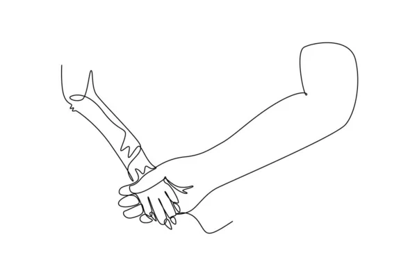 Одиночный Рисунок Человеческой Руки Собачьей Ногой Полной Любви Дружба Человека — стоковый вектор