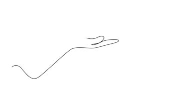 Sürekli kendini çizen animasyon insan elinin köpek bacağını sevgiyle tutuşu. Evcil hayvan konsepti olan insan dostluğu. Sonsuza kadar en iyi arkadaş. Tam uzunluktaki tek çizgi canlandırması