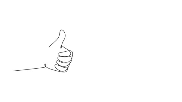 Animated Self Drawing Continuous Line Draw Group Arm Hands Thumbs — Stock Video