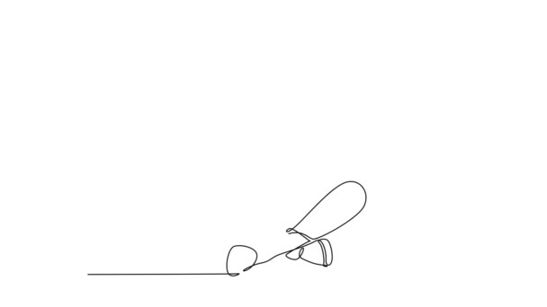 Анимированный Самостоятельный Рисунок Непрерывной Линии Рисует Молодого Смарт Студента Сидящего — стоковое видео