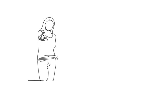 Саморисование Анимационная Группа Счастливого Студента Колледжа Дает Большие Пальцы Вверх — стоковое видео