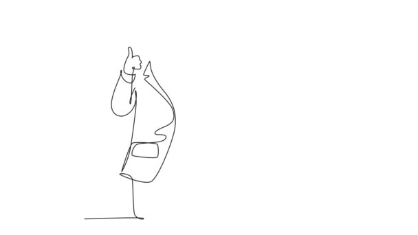 Samorysowanie Animacji Jednej Linii Narysować Młodą Szczęśliwą Parę Biznesmen Businesswoman — Wideo stockowe