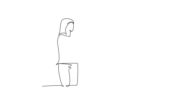 Анимационный Саморисование Непрерывной Линии Привлечь Двух Лучших Друзей Красивые Девушки — стоковое видео