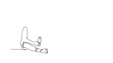 Sarayda basketbol oynadıktan sonra dinlenen iki genç adamın sürekli çizimlerinin animasyonlu hali beşlik bir jest yapıyor. Spor müsabakası. Tam uzunluktaki tek çizgi canlandırması