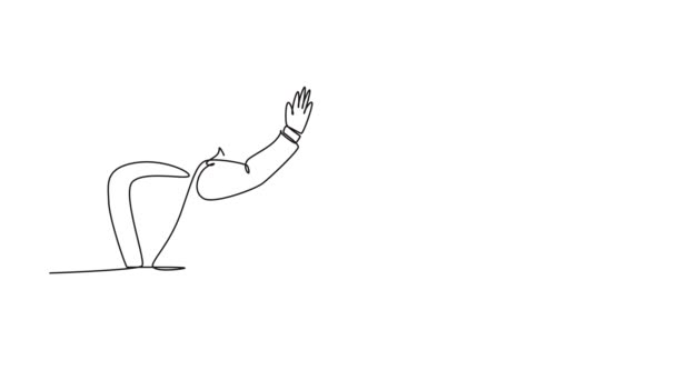Vlastní Kreslení Animace Jednořádkových Kreslení Podnikatelů Oslavující Jejich Postupný Cíl — Stock video