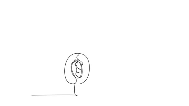 Animierte Selbstzeichnung Von Ununterbrochener Linienziehung Eines Jungen Glücklichen Paares Mit — Stockvideo