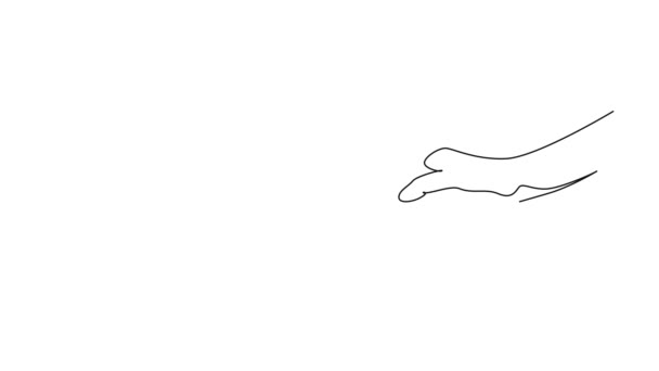 Animated Self Drawing Continuous Line Draw Cute Young Happy Man — Stock Video