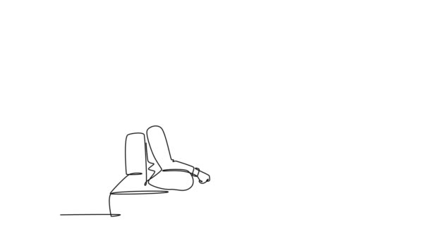 Animierte Selbstzeichnung Einer Durchgehenden Linie Zeichnen Ein Junges Glückliches Paar — Stockvideo