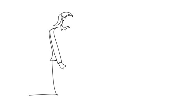Animated Self Drawing Continuous Line Draw Young Happy Man Propose — Stock Video