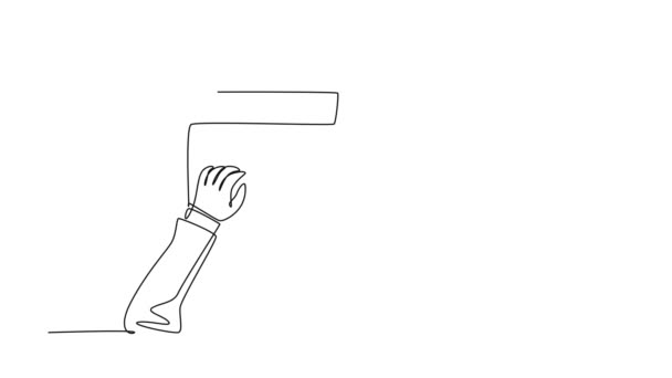 Animierte Selbstzeichnung Von Durchgehender Linienzeichnung Mit Der Hand Auf Der — Stockvideo
