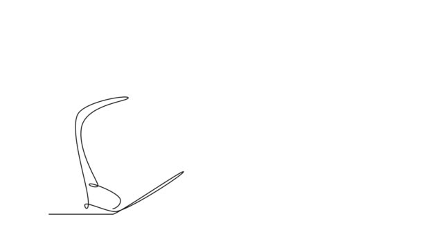 Анимационный Саморисование Непрерывной Линии Рисования Молодой Отчаявшийся Человек Сотрудник Получил — стоковое видео