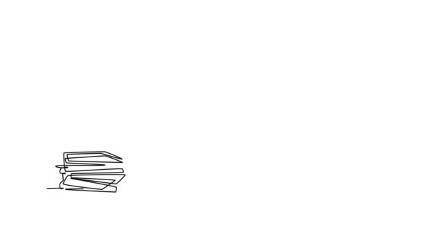 Анимационный Саморисование Непрерывной Линии Рисовать Напряженный Молодой Финансовый Менеджер Сталкивается — стоковое видео