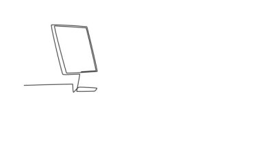 Sürekli çizilen çizgi, genç ve yorgun işadamını ofiste çalışırken sersemletiyor. Monitördeki aşırı yükleme sonrası iş yorgunluğu. Tam uzunluktaki tek çizgi canlandırması