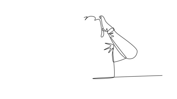 Саморисование Анимации Одной Линии Рисования Молодой Разочарованный Бизнесмен Получил Головную — стоковое видео