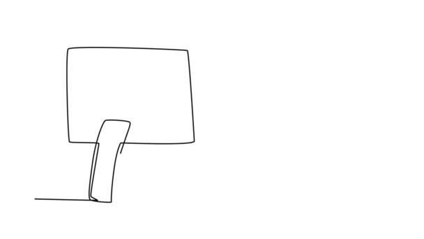 Анимационный Самостоятельный Рисунок Сплошной Линии Рисует Молодого Сонного Бизнесмена Засыпающего — стоковое видео