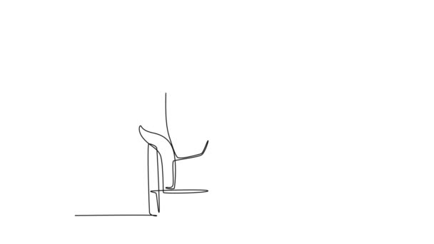 Анимационный Саморисование Непрерывной Линии Рисования Молодых Разочарованных Мужчин Шок Работника — стоковое видео