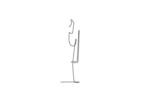 Animated Self Drawing Continuous Line Draw Young Angry Businesswoman Shouting — Stock Video