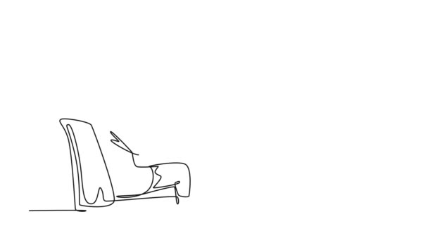 Animowane Samodzielne Rysowanie Ciągły Rysunek Linii Młodego Szczęśliwego Męskiego Trenera — Wideo stockowe