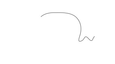 Sürekli çizgilerin animasyon halinde çizimi meyve bahçesi logosu kimliği için sağlıklı organik taze kirazlardan bir dilim çeker. Meyve bahçesi ikonu için taze meyve konsepti. Tam uzunluktaki tek çizgi canlandırması