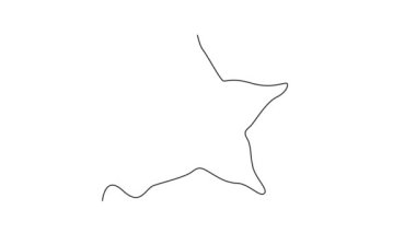 Sürekli çizgilerin animasyon halinde çizimi meyve bahçesi logosu kimliği için sağlıklı, taze, organik, sarı bir yıldız meyvesi çizer. Bahçe ikonu için taze yıldız meyve konsepti. Tam uzunluktaki tek çizgi canlandırması