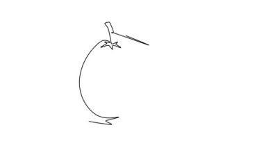 Tek bir çizginin kendi kendine çizimi meyve bahçesi logosu kimliği için dilimlenmiş sağlıklı organik java guava. Bahçe ikonu için taze meyve konsepti. Devamlı çizgi çekme. Tam uzunluk canlandırması