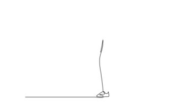 Ofis saatinden sonra iki genç başarılı şirket yöneticisinin yürüme ve konuşma sahnesinin animasyonlu çizimi. İş konuşması konsepti. Tam uzunluktaki bir çizgi canlandırması