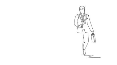Tek bir çizginin kendi kendine çizimi grup başarısını iş adamları ve iş kadınlarının şehir yolunda birlikte yürümesini ve iş tartışmasını çekiyor. Şehirdeki banliyö işçileri. Devamlı çizgi çekme. Tam uzunluk canlandırması
