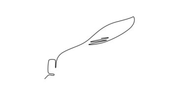 Tek bir çizginin kendi kendine çizimi tarım logosu kimliği için sağlıklı organik yeşil bok choy 'u çekiyor. Sebze ikonu için taze Çin Paksoi konsepti. Devamlı çizgi çekme. Tam uzunluk canlandırması
