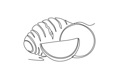 Market logosu kimliği için sağlıklı organik taro çizimi. Taze tropikal bitki yenilebilir Corm konsepti kök sebze ikonu. Aralıksız çizgi çizimi tasarım grafik vektör çizimi