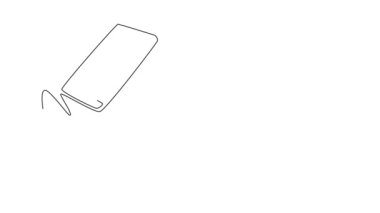 Bir fincan sıcak kahve ve akıllı telefonun yanında açık bir kitabın üzerine sürekli el hareketi çizimi animasyonu. Taslak iş projesi konsepti yazıyorum. Tam uzunluktaki bir çizgi canlandırması