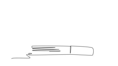 Tek satırın kendi kendine çizimi ofis masasındaki kitap yığınına bir fincan kahve ya da çay koyun. Kitaplarla dolu bir uzay masası. Eğitim ve öğrenim. Devamlı çizgi çekme. Tam uzunluk canlandırması