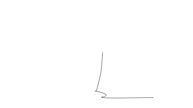 Bitiş çizgisine ulaşmak için caddelerde koşan başarılı ve enerjik iş adamının sürekli çiziminin animasyon çizimi. İş yarışı konsepti. Tam uzunluktaki bir çizgi canlandırması