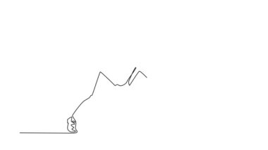 Kendi kendine çizim yapan tek çizgi, ofise koşan resmi takım elbiseli genç iş adamını kendine çekiyor. İş piyasası büyüme yarışması konsepti. Devamlı çizgi çekme. Tam uzunluk canlandırması